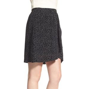 Madewell Dot Print Silk Faux Wrap Skirt NWOT - S